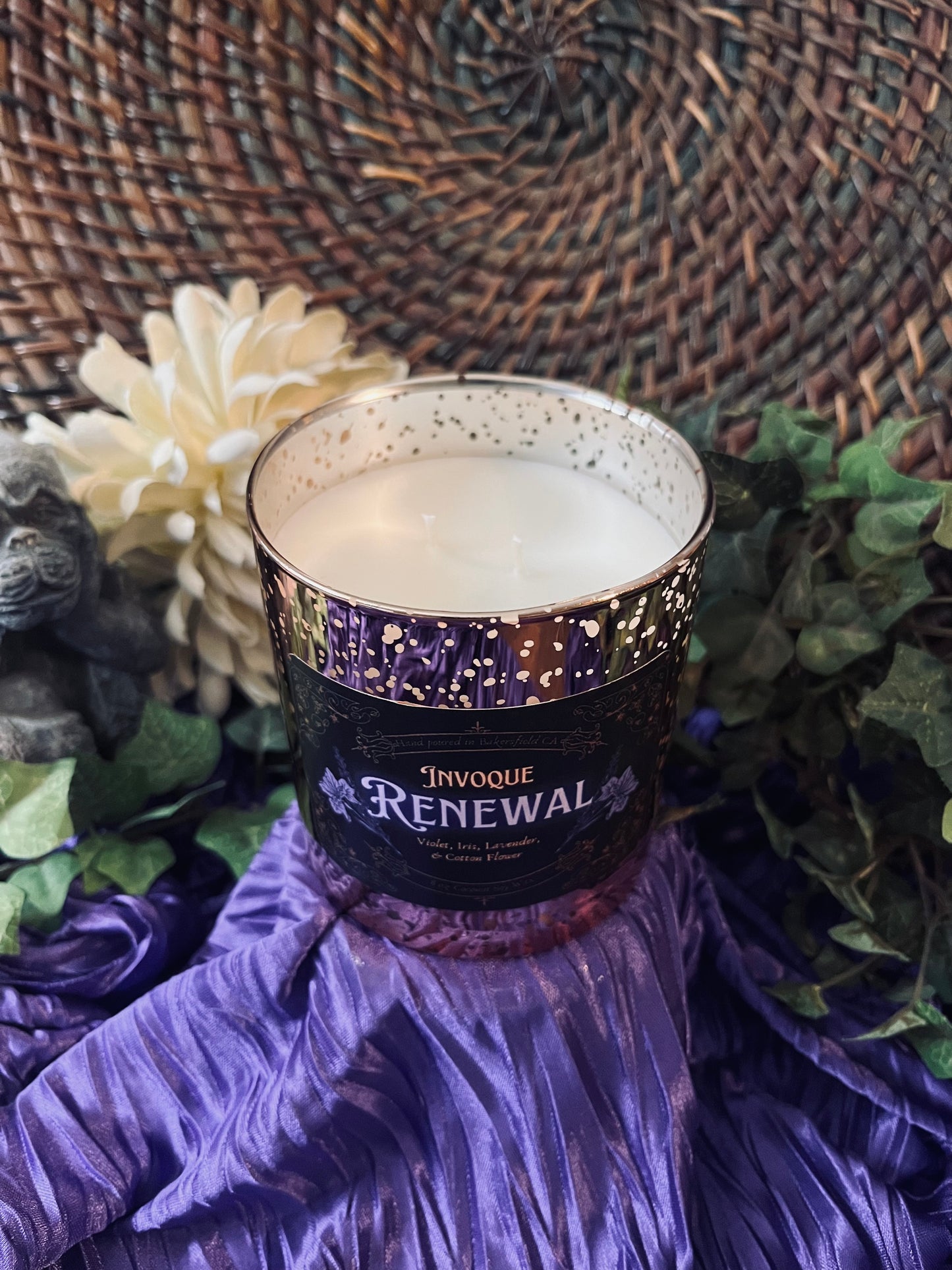 Renewal: Violet, Iris, Lavender, and Cotton Flower Deluxe Candle