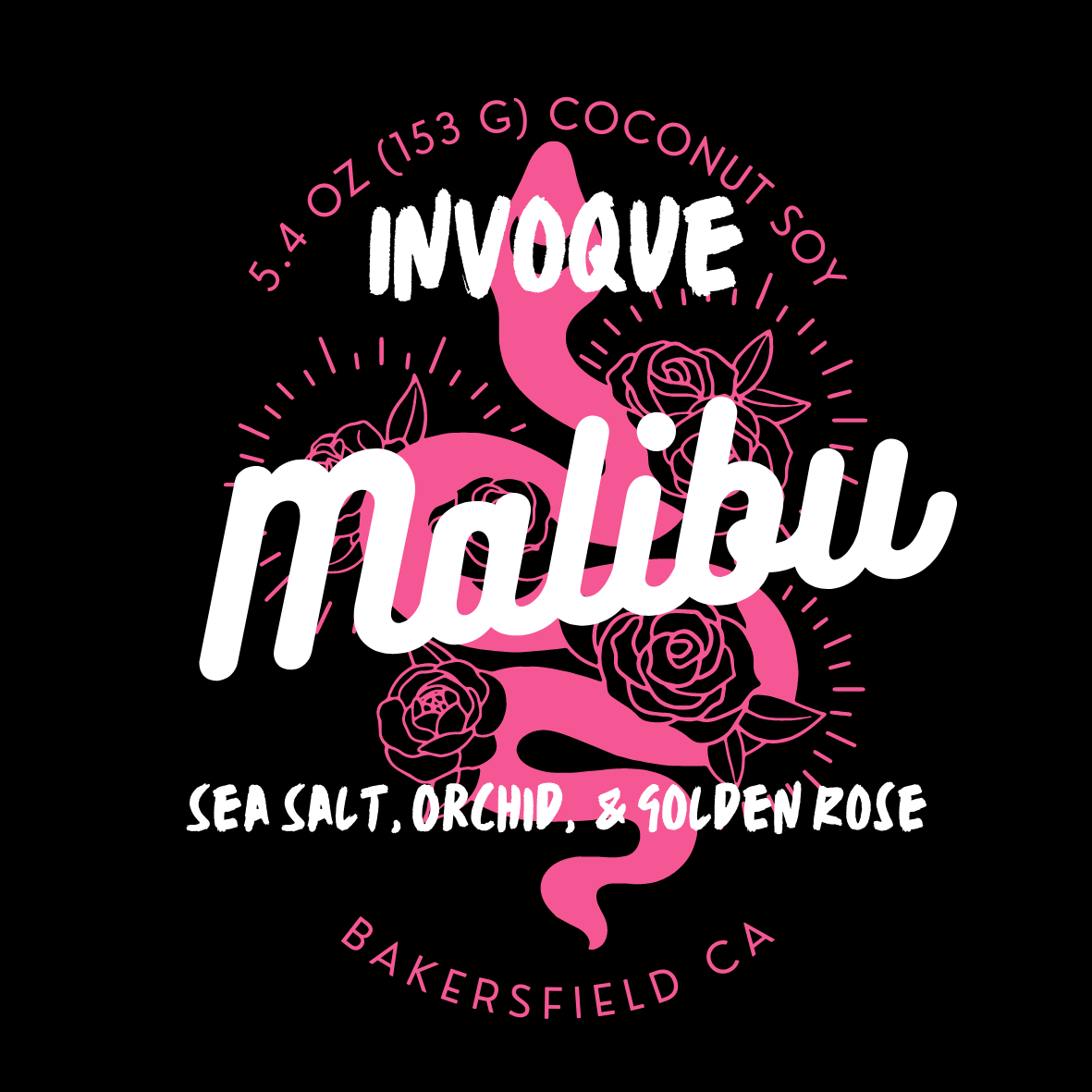 Malibu: Sea Salt, Orchid, & Golden Rose Scented Candle